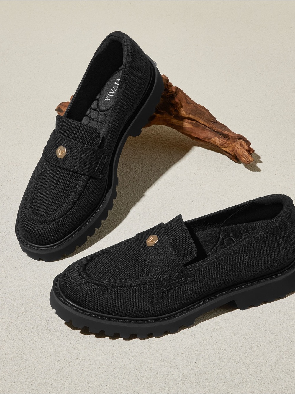VIVAIA Women’s Black Textured Loafer - Classic Comfort - Picture 2 of 7